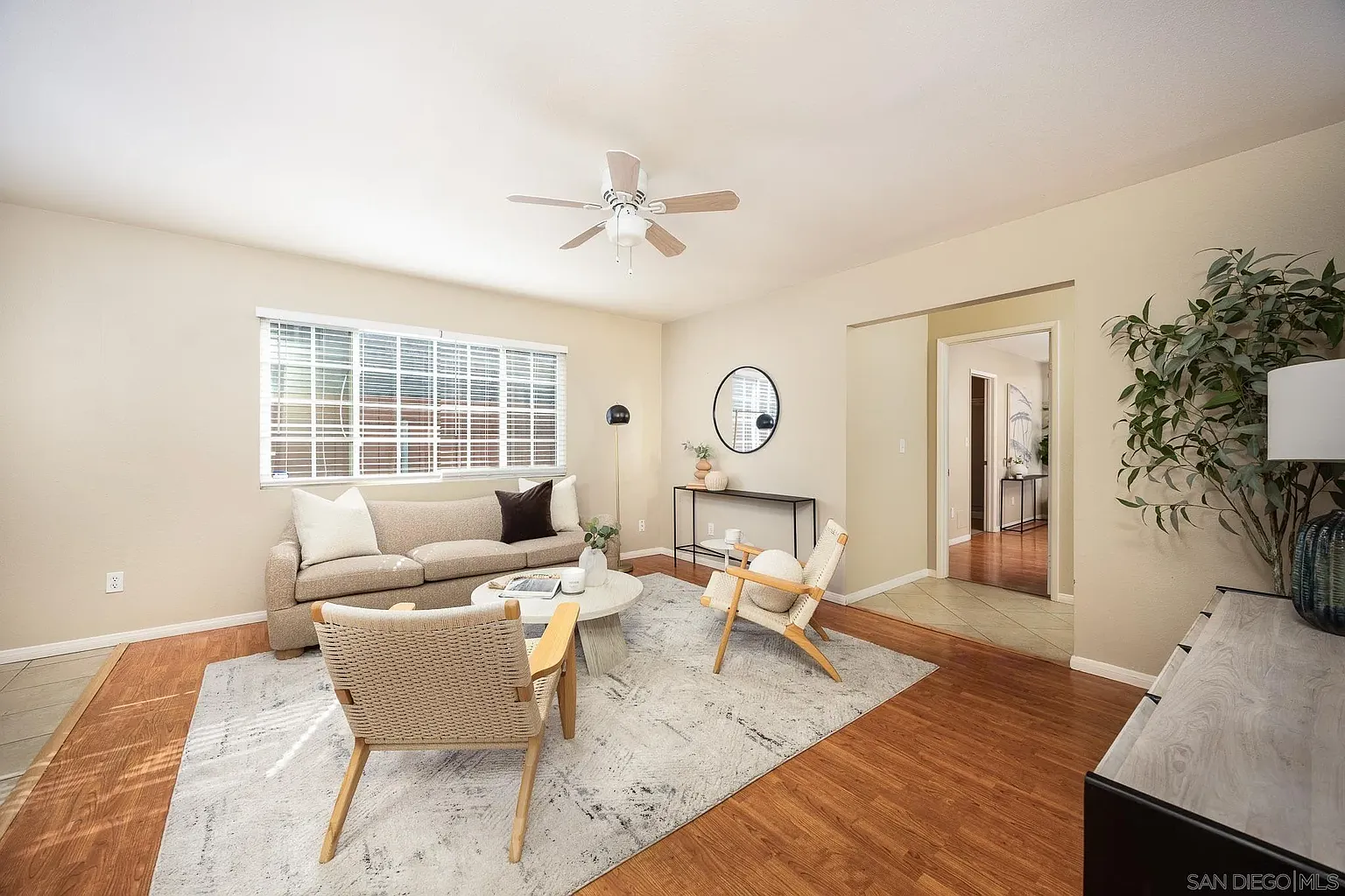 836 Carlsbad St staged living room — San Diego CA